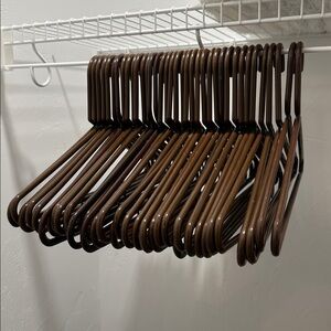 37 Vintage 80s Adult Tubular Plastic Hangers Brown